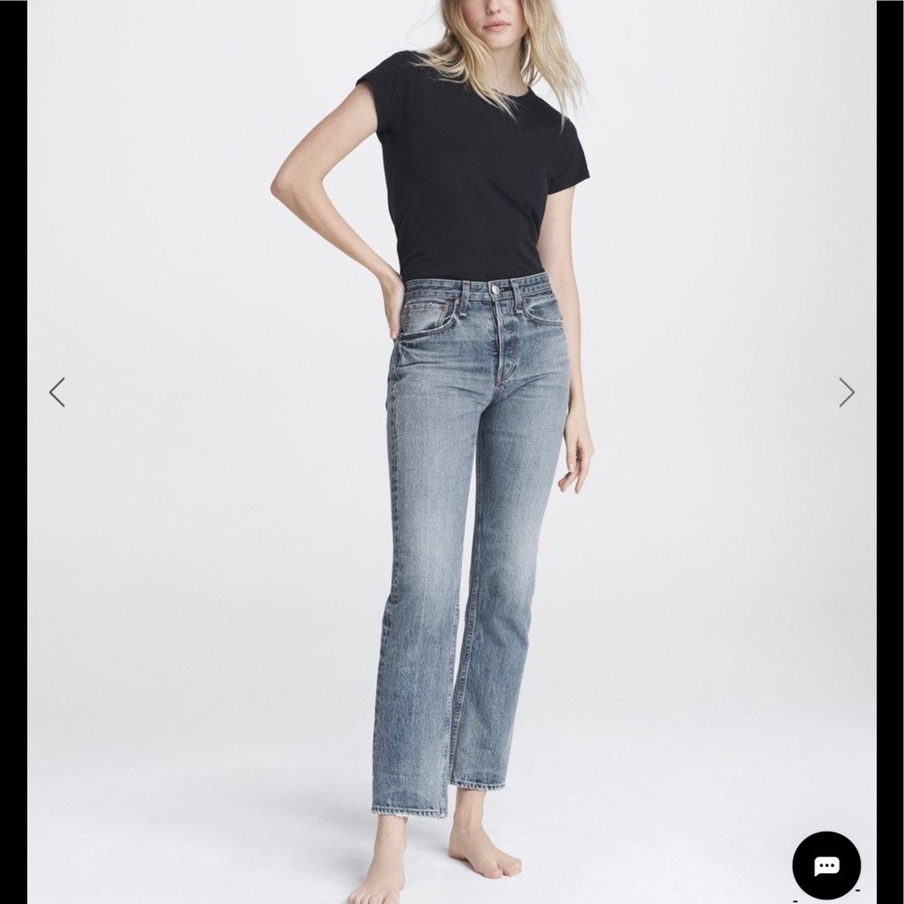 Rag & Bone Light Wash Denim Straight Leg Jeans Size 25